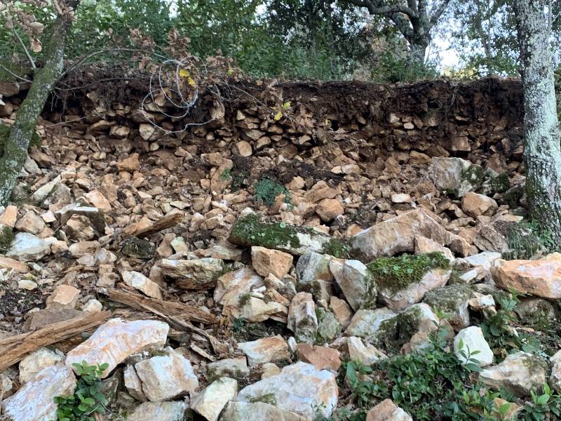 Mur de restanque éboulé à Brignoles