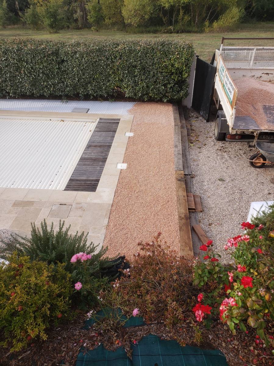 Remplissage des dalles gravel Grid pour stabilisation optimale dans le var