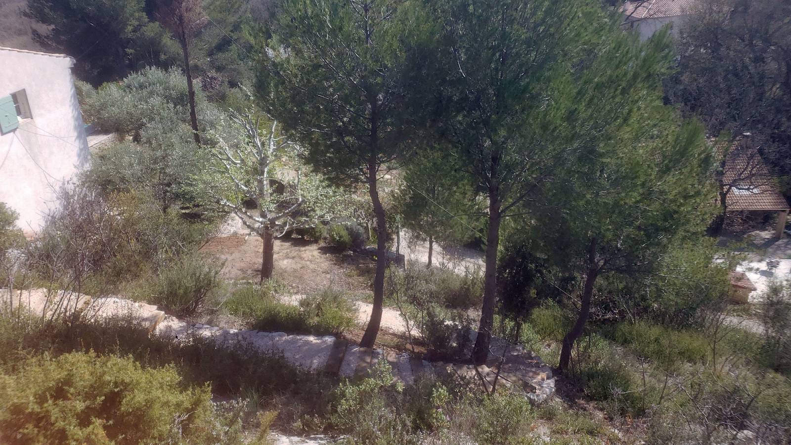 Création d'un escalier à flanc de colline à Puyloubier