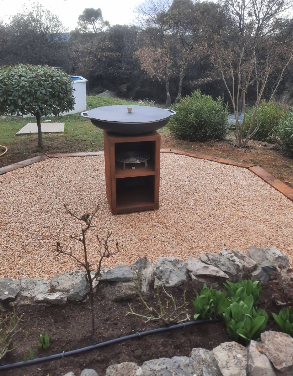 Aménagement extérieur pour Brasero plancha