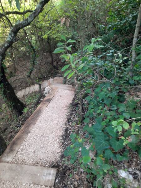 Escalier avec des plateaux en flanc de collines dans le Var