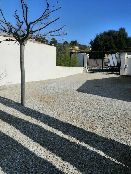 Parking préparé pour stabilisation avec dalle gravelgrid