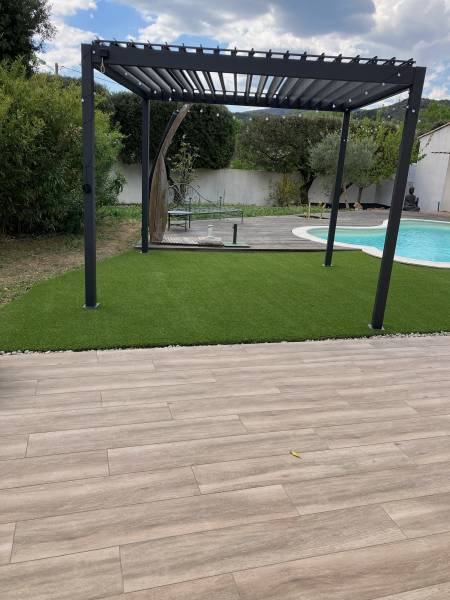 Gazon synthétique autour d'une piscine à St Maximin La Ste Baume