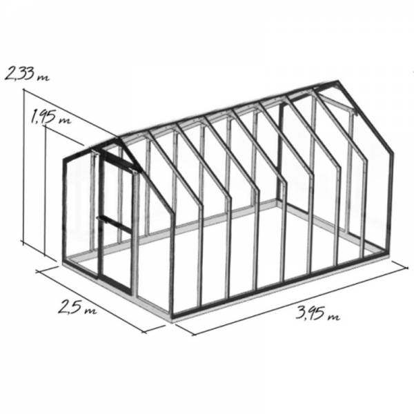 Dimension serre en bois Cloéphée dans le Var